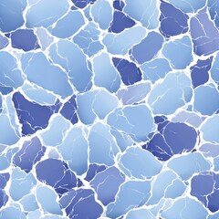 Abstract Texture of Blue and White Rocks in a Fluid seamless pattern on a Light Background