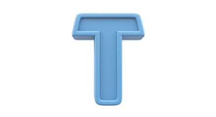 Isolated Blue Letter T