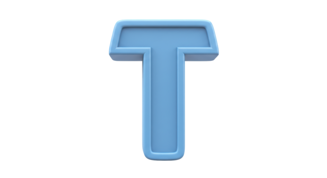 Isolated Blue Letter T