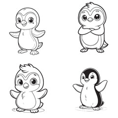 High-Quality Vector Silhouette of a Penguin in Profile Pose on White Background