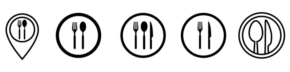 Restaurant related vector icon set. cafe illustration symbol collection. chef sign, cook logo.
