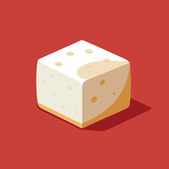 Yellow Cheese Slice Vector Illustration