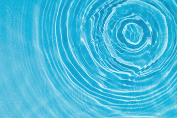 drops on water with circles on a blue background