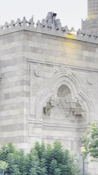 the exterior view of al azhar mosque in cairo, egypt