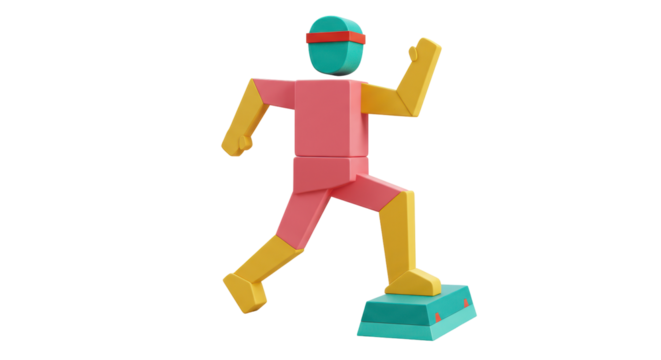 Isolated Abstract Runner Figure