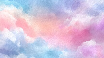 Pastel colored clouds with pink blue and orange hues create a dreamy effect.