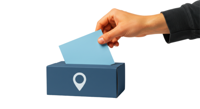 Isolated Voting Box with Ballot Paper