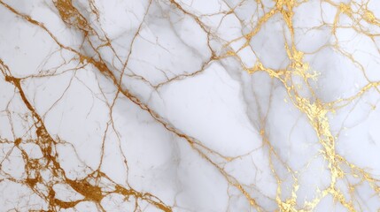 White surface with golden veins creates a luxurious marble-like abstract background.