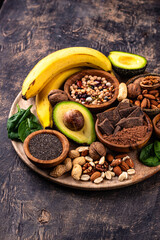 Products containing natural magnesium Mg