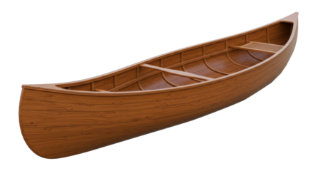 Isolated Wooden Canoe