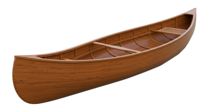 Isolated Wooden Canoe - Powered by Adobe