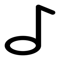 Vector note icon in line and minimalist style. Designed for user interfaces, music applications. This SVG icon is fully scalable. A perfect addition to modern digital audio environments.