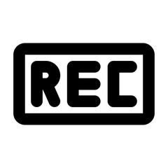 Vector recording icon in line and minimalist style. Designed for user interfaces, music applications. This SVG icon is fully scalable. A perfect addition to modern digital audio environments.