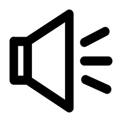 Vector speaker icon in line and minimalist style. Designed for user interfaces, music applications. This SVG icon is fully scalable. A perfect addition to modern digital audio environments.
