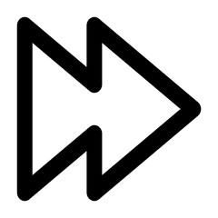 Vector fast forward icon in line and minimalist style. Designed for user interfaces, music applications. This SVG icon is fully scalable. A perfect addition to modern digital audio environments.