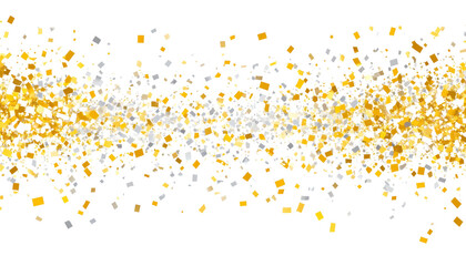 Golden confetti for celebration on white background