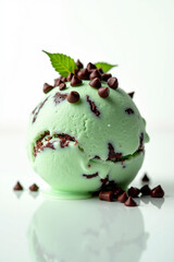 A scoop of creamy pistachio ice cream