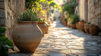pots in a garden