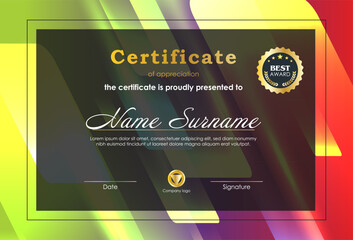 Certificate Of Achievement Award Template Design.