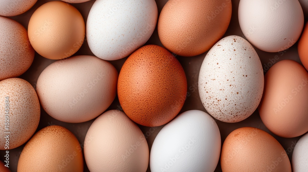 Aufkleber an assortment of eggs featuring different colors and textures, creating a visually appealing composi