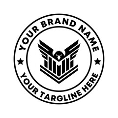 logo badge design template with the text editable