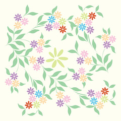 Flat floral for printing design