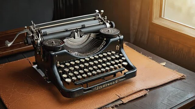 Typewriter with paper.