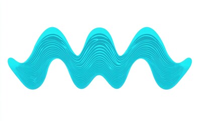 Teal wavy lines on white background