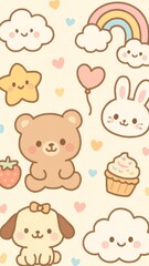 Cute whimsical kawaii illustration