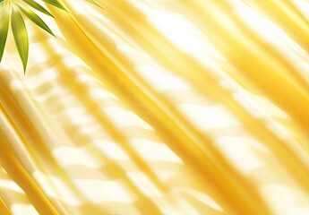 Golden fabric drapes, dappled sunlight, and bamboo leaves