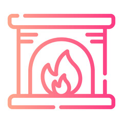 fireplace Line Gradient Icon