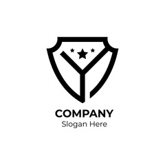 Letter Y shield stars logo. Usable for business and branding logos.