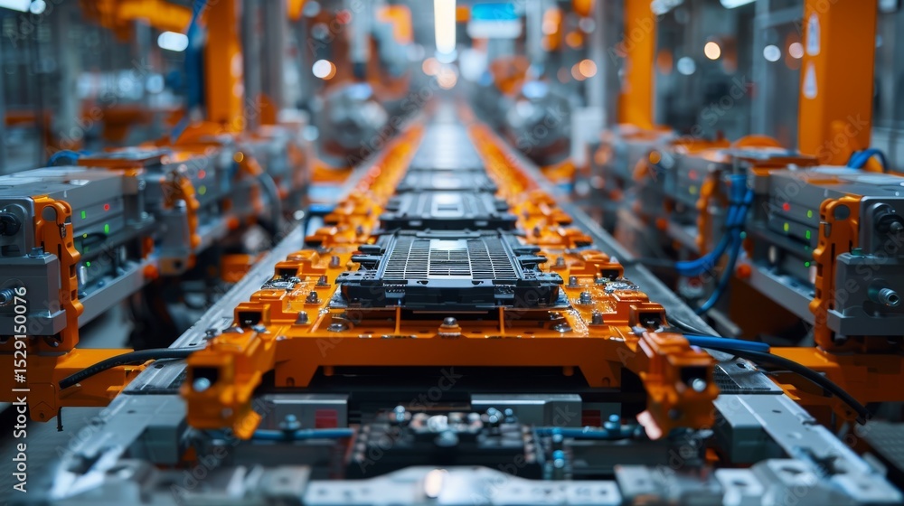 Aufkleber a view of a modern industrial factory layout showcasing intricate machinery and a vibrant color pale