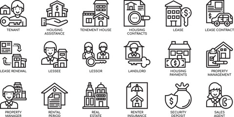 Real Estate Icons Comprehensive Guide to Housing, Leasing, and Property Management