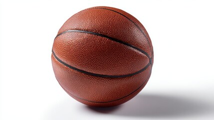 Basketball on white background with shadow