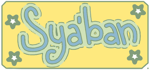 cute name of islamic month callendar by hand draw pastel 