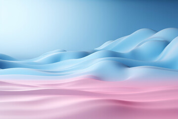 Beautiful abstract colorful minimalist geometric background for design with smooth waves and color transitions in pink shades.
