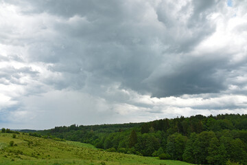 Naklejka premium Warmia landscape before the storm, Poland 