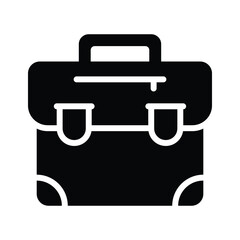 A glyph style icon showing a business briefcase