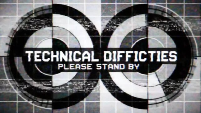 Technical difficulties TV screen showing please stand by. Suitable for presentations on IT issues, downtime, broadcasting problems, and technical difficulties.