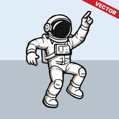 Obraz premium Astronaut dancing vector style