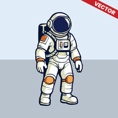 Astronaut standing still pose vector style