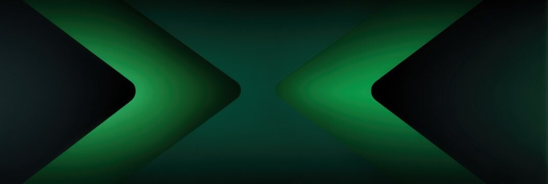 Abstract Geometric Design With Dark And Green Arrows