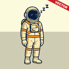 Astronaut sleeping vector style