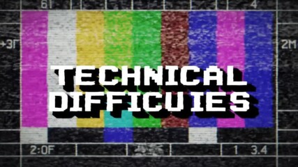 Technical difficulties cause distortions in vintage TV test pattern. Suitable for retro design concepts or illustrating technology problems. - Powered by Adobe
