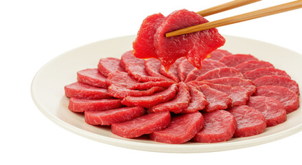 Isolated Sliced Beef