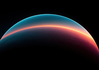 Glowing Planet Horizon In Outer Space