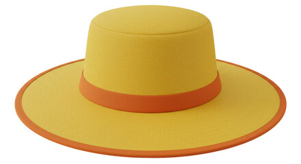 Isolated Yellow Brimmed Hat