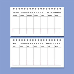 weekly palnner & schedule