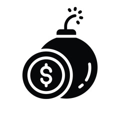 A solid style icon of dangerous money threat